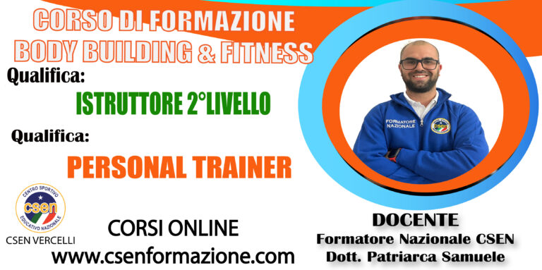 PACCHETTO Corsi di formazione “Istruttore Body Building & Fitness 2° livello” e PERSONAL TRAINER